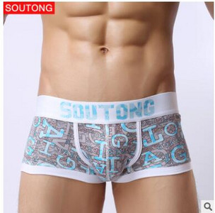 CHENG HENG Chiloți eleganti de înaltă calitate pentru bărbați cu scrisori Boxer pentru bărbați din țesătură de bumbac Boxer pentru tineret Pantaloni sexy de vară sexy