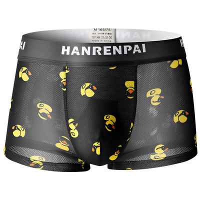 EXILIENS nou-nouț Boxer cu imprimeu plasă respirabilă Lenjerie de corp pentru bărbați Bermuda moale Ropa Interior Boxeri pentru bărbați Calzoncillos Mărimea bărbatului M-3XL