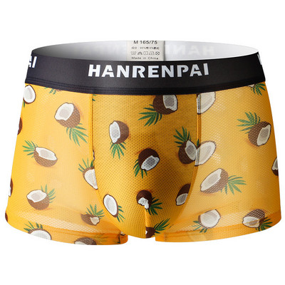 EXILIENS nou-nouț Boxer cu imprimeu plasă respirabilă Lenjerie de corp pentru bărbați Bermuda moale Ropa Interior Boxeri pentru bărbați Calzoncillos Mărimea bărbatului M-3XL