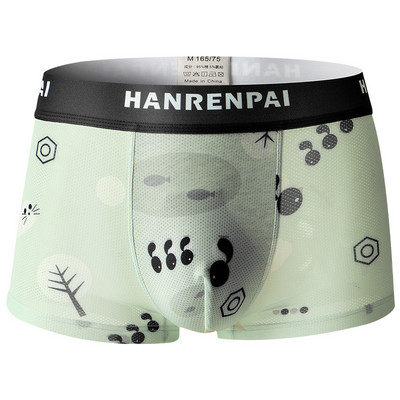 EXILIENS nou-nouț Boxer cu imprimeu plasă respirabilă Lenjerie de corp pentru bărbați Bermuda moale Ropa Interior Boxeri pentru bărbați Calzoncillos Mărimea bărbatului M-3XL