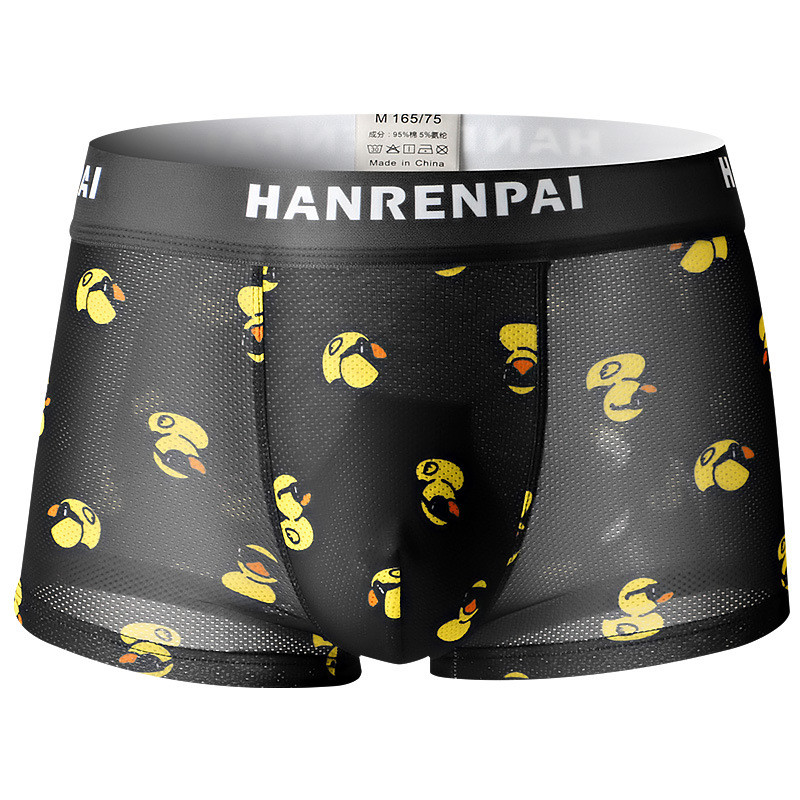 EXILIENS nou-nouț Boxer cu imprimeu plasă respirabilă Lenjerie de corp pentru bărbați Bermuda moale Ropa Interior Boxeri pentru bărbați Calzoncillos Mărimea bărbatului M-3XL