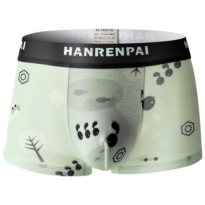 EXILIENS nou-nouț Boxer cu imprimeu plasă respirabilă Lenjerie de corp pentru bărbați Bermuda moale Ropa Interior Boxeri pentru bărbați Calzoncillos Mărimea bărbatului M-3XL