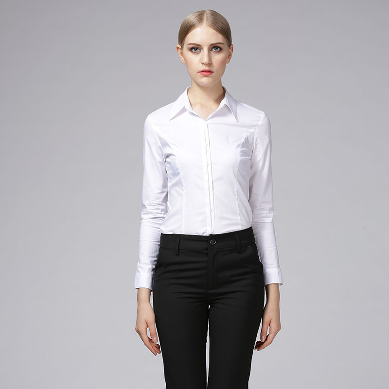 Κομψό, λευκό χρώμα, γυναικείο μακρυμάνικο μπλουζάκια και μπλούζες Γυναικεία γυναικεία φόρμα γραφείου Γυναικεία φόρμα εργασίας Επαγγελματική φόρμα εργασίας Rompers XL