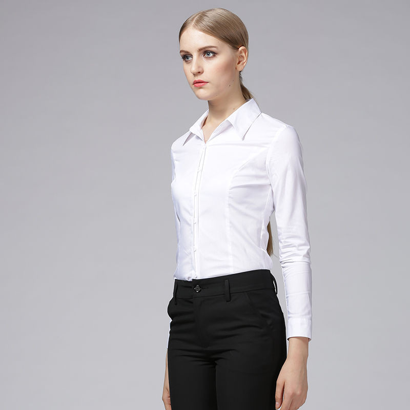 Κομψό, λευκό χρώμα, γυναικείο μακρυμάνικο μπλουζάκια και μπλούζες Γυναικεία γυναικεία φόρμα γραφείου Γυναικεία φόρμα εργασίας Επαγγελματική φόρμα εργασίας Rompers XL