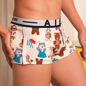 Livrare gratuită Noua lenjerie de corp boxer pentru bărbați AiBC, personalizat, imprimat, din bumbac