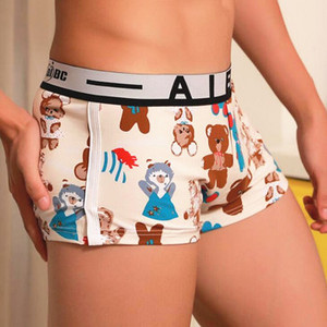 Livrare gratuită Noua lenjerie de corp boxer pentru bărbați AiBC, personalizat, imprimat, din bumbac