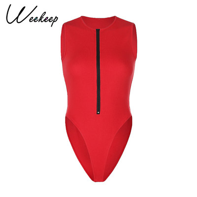 Weekeep soonikkoes kootud naiste tõmblukuga body, tavaline vabaaja varrukateta Bodyconi kombinesoon Tänavarõivad ühes tükis 2021. aasta suvepüksid