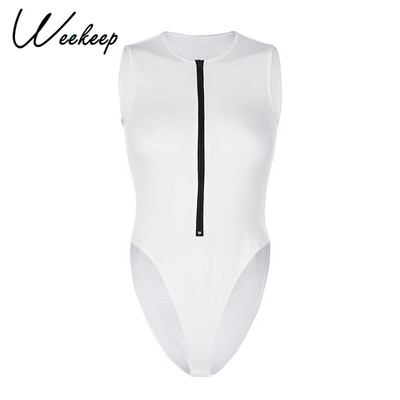 Weekeep soonikkoes kootud naiste tõmblukuga body, tavaline vabaaja varrukateta Bodyconi kombinesoon Tänavarõivad ühes tükis 2021. aasta suvepüksid