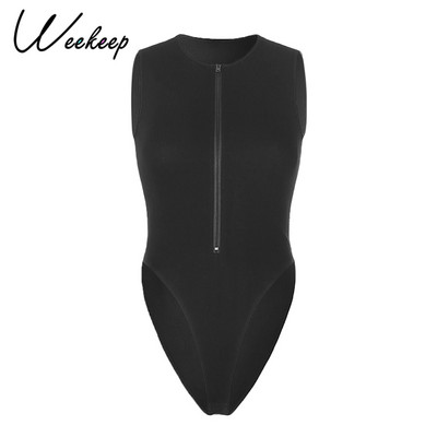 Weekeep soonikkoes kootud naiste tõmblukuga body, tavaline vabaaja varrukateta Bodyconi kombinesoon Tänavarõivad ühes tükis 2021. aasta suvepüksid
