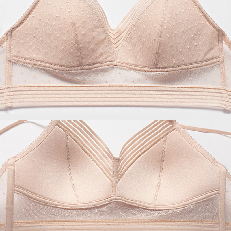 Σουτιέν στράπλες χωρίς πλάτη Push Up Plus Size Γυναικεία σύρμα Bralette Δωρεάν Σέξι δαντέλα με λεπτές κουκκίδες Εσώρουχα Worldcup με χαμηλή πλάτη