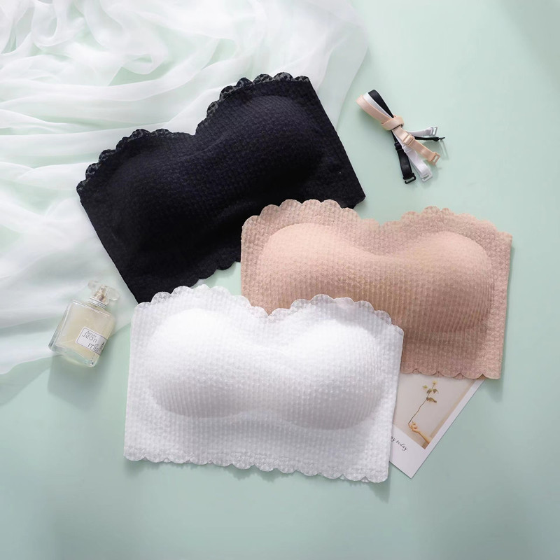 Noua dantelă fără bretele, fără urme, lenjerie de corp pentru femei, anti-alunecare, invizibil, frumusețe, spate, anti-alunecare, vestă fără bretele.