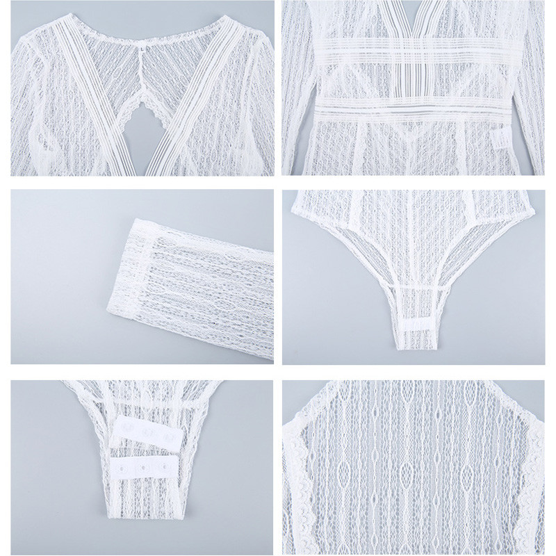 Seksikas pitsist body, naiste lilltikandid, sügava V-kaelusega seljata lapiga kombinesooni kombinesoon 2020 uus