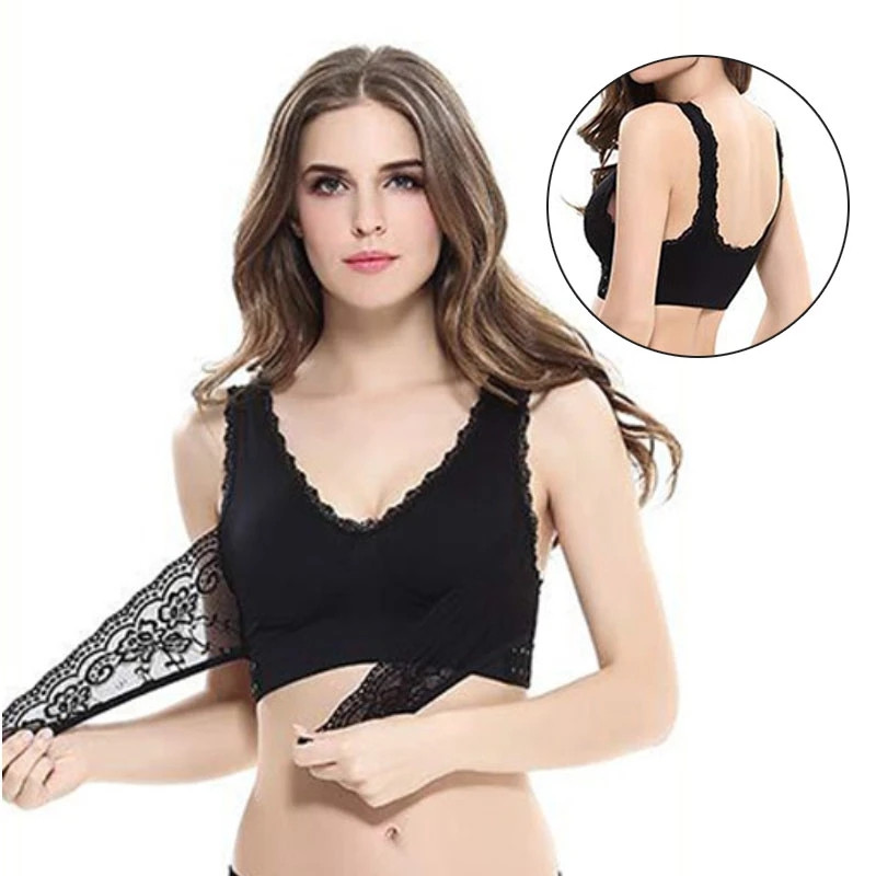 Fan Sweet S-4XL Jednobojna križna kopča Bežični Push Up Bralette Bešavni ženski donji veš Seksi čipkasti grudnjak za spavanje Donje rublje
