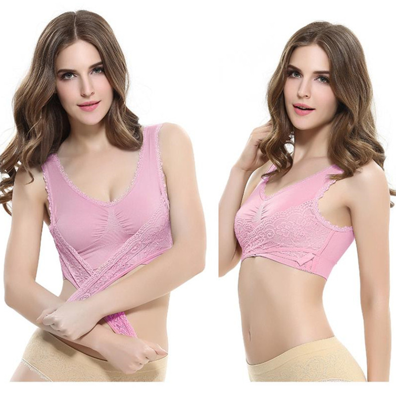 Fan Sweet S-4XL Jednobojna križna kopča Bežični Push Up Bralette Bešavni ženski donji veš Seksi čipkasti grudnjak za spavanje Donje rublje