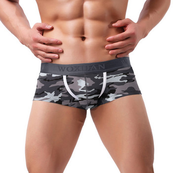 WOXUAN Fashion Camouflage Print Men Casual Big  Pouch Boxers Shorts  Мъжко бельо Гащи