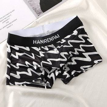 [Bloom the love] Марка Cool Thin Print Бельо Men Boxer Homme Mens Boxers Panties Man Cuecas Masculina Comfortable Size M-3XL