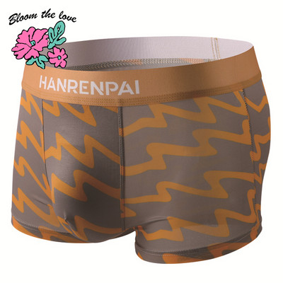 [Bloom the love] Марка Cool Thin Print Бельо Men Boxer Homme Mens Boxers Panties Man Cuecas Masculina Comfortable Size M-3XL