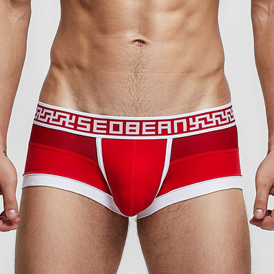 HI-Q Boxeri pentru bărbați, din bumbac, cu cusături din plasă