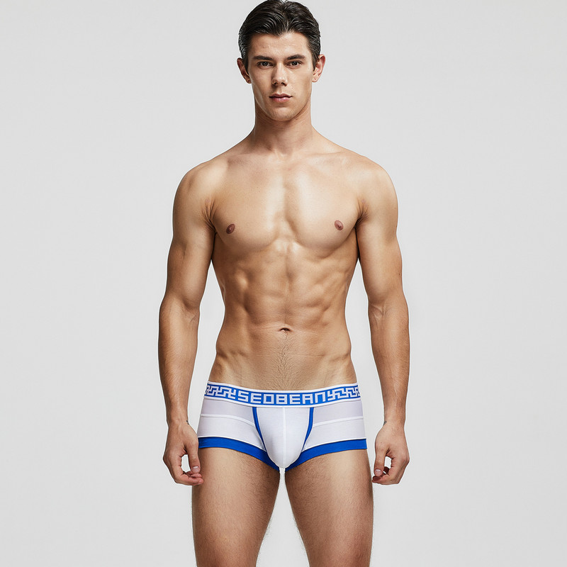 HI-Q Boxeri pentru bărbați, din bumbac, cu cusături din plasă