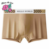 [Bloom the love] Nou HELLO WORLD Lenjerie de corp din bumbac Bărbați Boxer Homme Boxeri pentru bărbați Chiloți Bărbați Cuecas Masculina Calzoncillos L-3XL