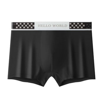 [Bloom the love] Ново памучно бельо HELLO WORLD Mens Boxer Homme Mens Boxers Panties Man Cuecas Masculina Calzoncillos L-3XL