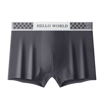 [Bloom the love] Ново памучно бельо HELLO WORLD Mens Boxer Homme Mens Boxers Panties Man Cuecas Masculina Calzoncillos L-3XL