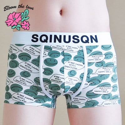 [Bloom the love] Pilnīgi jauna Forša Smiley Apakšveļa Vīriešu Boxer Homme Vīriešu Bokseri Biksītes Man Cuecas Masculina Boxershorts Izmērs M-3XL