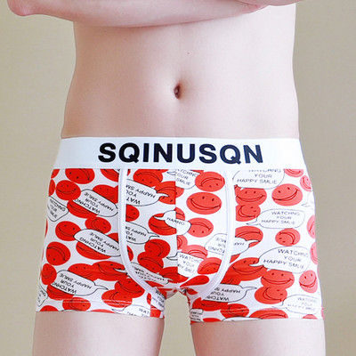 [Bloom the love] Täiesti uus lahe Smiley aluspesu Meeste Boxer Homme Meeste Bokserid Aluspüksid Meeste Cuecas Masculina Bokserpüksid Suurus M-3XL