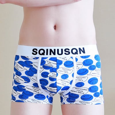 [Bloom the love] Täiesti uus lahe Smiley aluspesu Meeste Boxer Homme Meeste Bokserid Aluspüksid Meeste Cuecas Masculina Bokserpüksid Suurus M-3XL