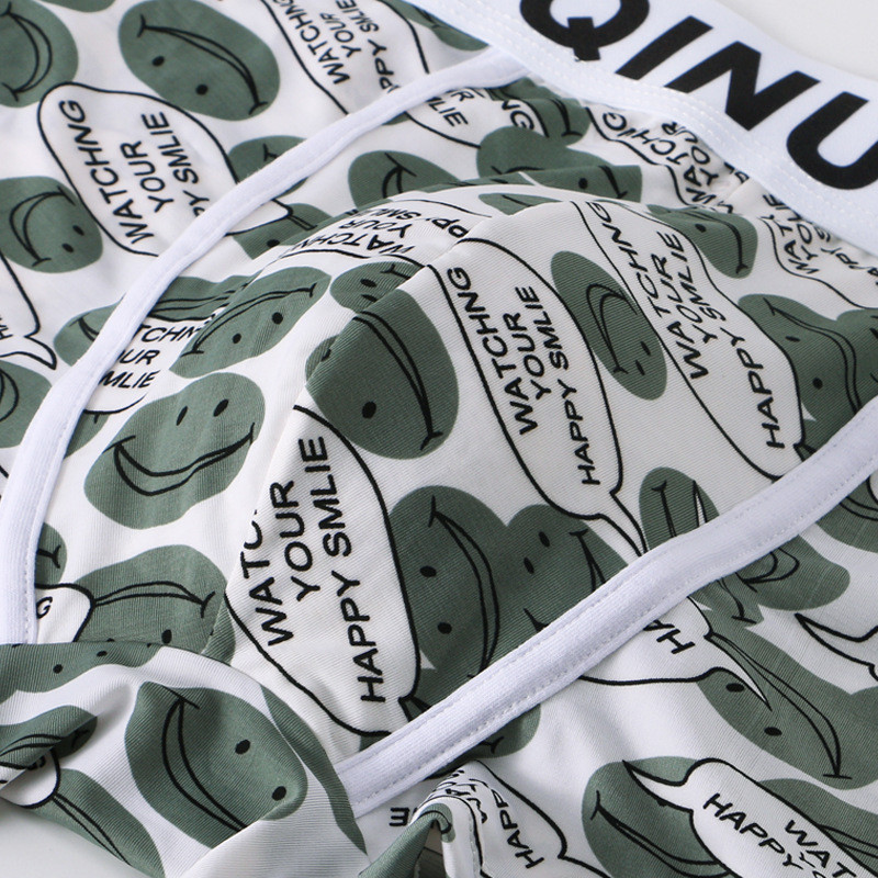 [Bloom the love] Täiesti uus lahe Smiley aluspesu Meeste Boxer Homme Meeste Bokserid Aluspüksid Meeste Cuecas Masculina Bokserpüksid Suurus M-3XL