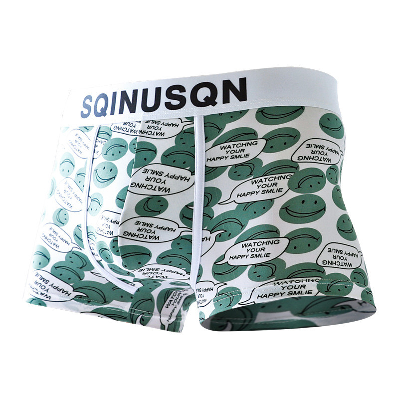 [Bloom the love] Täiesti uus lahe Smiley aluspesu Meeste Boxer Homme Meeste Bokserid Aluspüksid Meeste Cuecas Masculina Bokserpüksid Suurus M-3XL