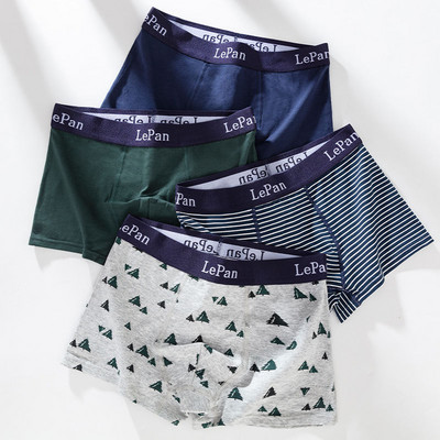 4 τμχ/ παρτίδα Ανδρικά εσώρουχα Σέξι καυτά ανδρικά βαμβακερά εσώρουχα με στάμπες καρδιές Σύζυγος Σορτς Μπόξερ Ανδρικά σώβρακα Αναπνέοντα μπαούλα