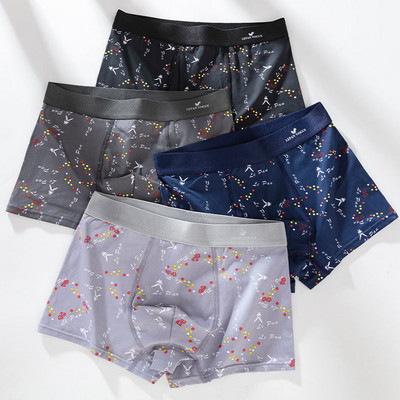 4 τμχ/ παρτίδα Ανδρικά εσώρουχα Σέξι καυτά ανδρικά βαμβακερά εσώρουχα με στάμπες καρδιές Σύζυγος Σορτς Μπόξερ Ανδρικά σώβρακα Αναπνέοντα μπαούλα