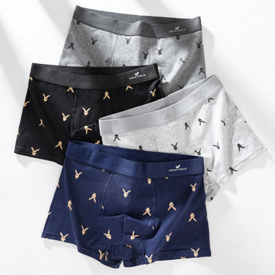 4 τμχ/ παρτίδα Ανδρικά εσώρουχα Σέξι καυτά ανδρικά βαμβακερά εσώρουχα με στάμπες καρδιές Σύζυγος Σορτς Μπόξερ Ανδρικά σώβρακα Αναπνέοντα μπαούλα