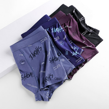 [Bloom the love] Бельо Alphabet Graffiti Men Boxer Homme Mens Boxers Panties Man Cuecas Masculina Calzoncillos Hombre L-3XL