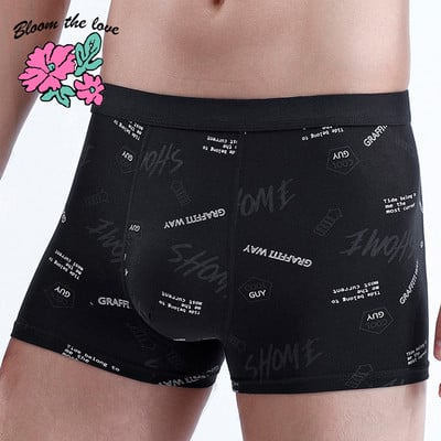 [Bloom the love] Alfabēts Grafiti Apakšveļa Vīriešu Boxer Homme Vīriešu Bokseri Biksītes Vīriešu Cuecas Masculina Calzoncillos Hombre L-3XL