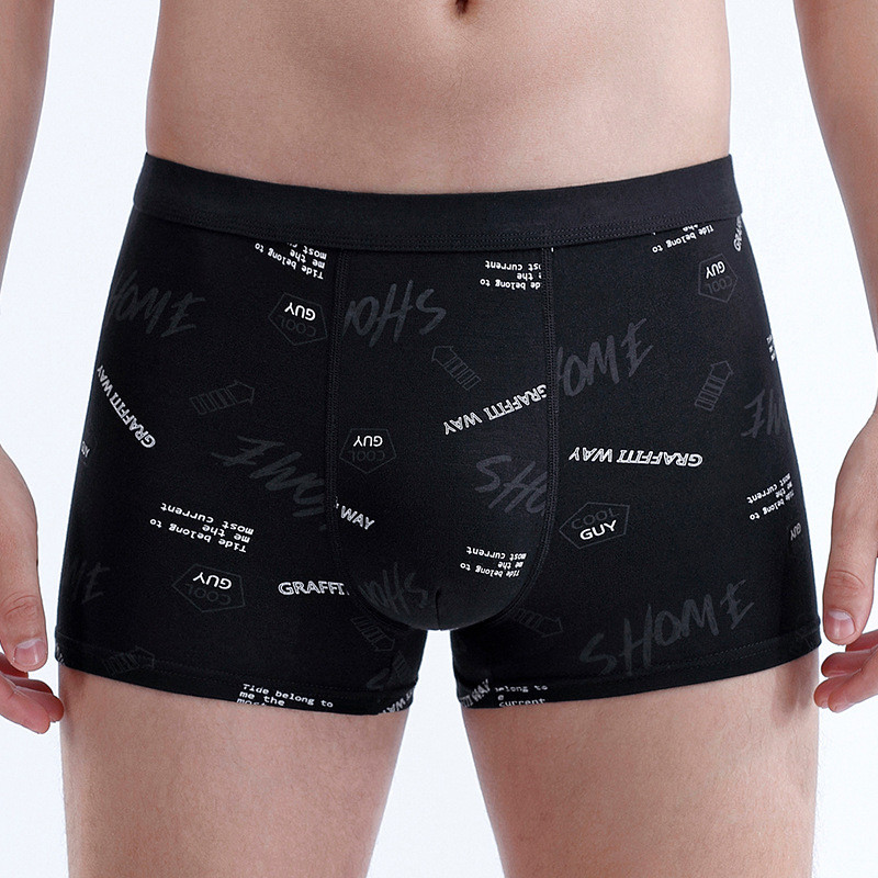 [Bloom the love] Alphabet Graffiti Lenjerie de corp Bărbați Boxer Homme Boxeri pentru bărbați Chiloți Bărbați Cuecas Masculina Calzoncillos Hombre L-3XL