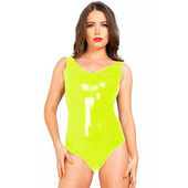 Γυναικείο κορμάκι χωρίς πλάτη με λαιμόκοψη σε V λαιμόκοψη, λεπτή αμάνικη φόρμα από PVC ψηλό κούρεμα, Καλοκαιρινή σέξι βρεγμένη εμφάνιση, χορευτικά ρούχα