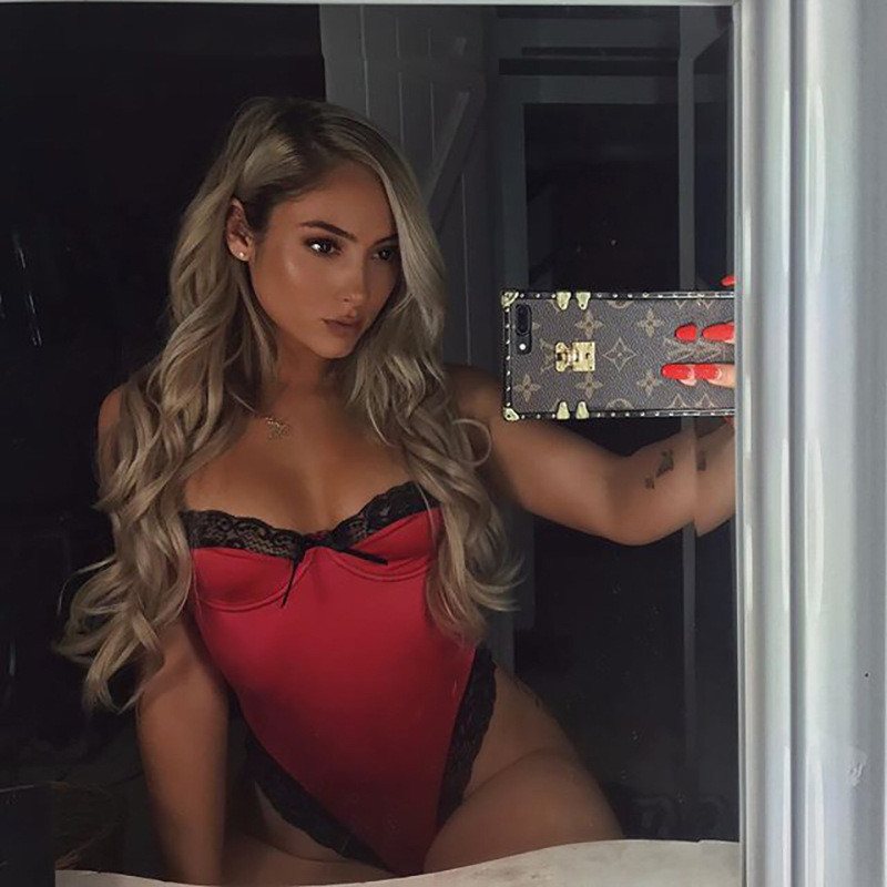 Body nou din satin cu patchwork din dantelă Salopetă sexy fără spate Tricouri subțiri pentru femei Topuri dintr-o singură bucată Body pentru petrecere de club Lenjerie intima slabă