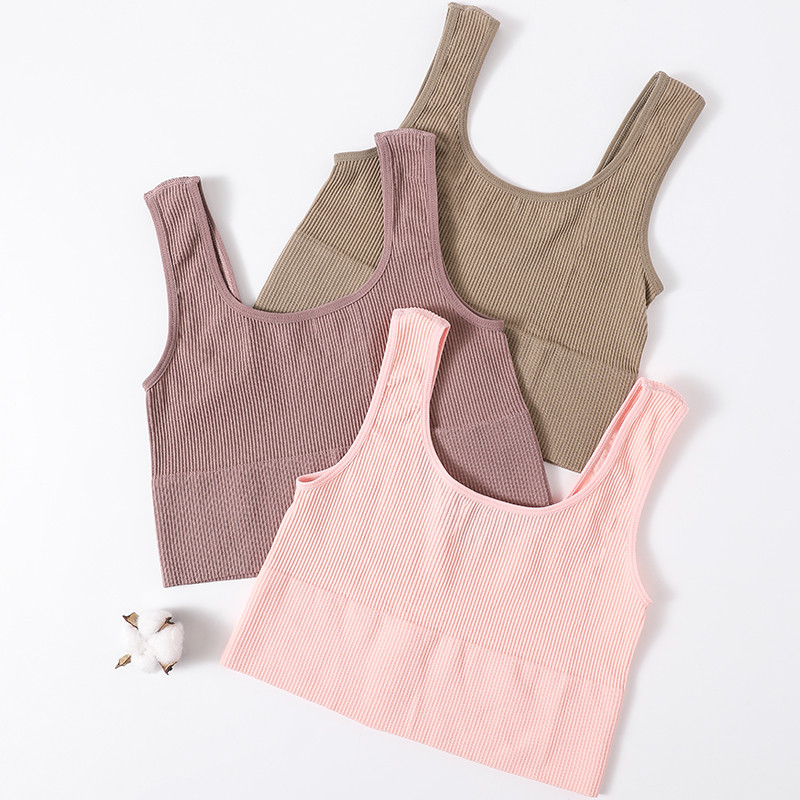 Modni kratki gornji dio Ženske majice Bešavne majice Rebrasto donje rublje Seksi donje rublje U ovratnik Kratke majice Seksi donje rublje Pleteni kamisol