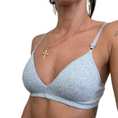 Sutiene din bumbac pentru femei Sutien Push Up Sutien fără sârmă Lenjerie sexy Sutien confortabil Decolteu în V Lenjerie de corp de culoare solidă Tampă detașabilă