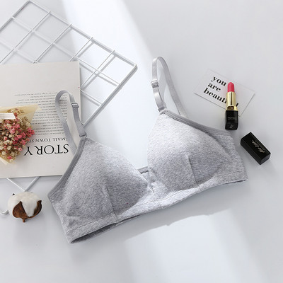 Sutiene din bumbac pentru femei Sutien Push Up Sutien fără sârmă Lenjerie sexy Sutien confortabil Decolteu în V Lenjerie de corp de culoare solidă Tampă detașabilă