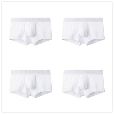 JOCKMAIL 4 tk/partii meeste bokserite aluspesu püksid puuvillased seksikad madala vöökohaga mugavad U kumerad ühevärvilised meeste bokserid noorte lühikeste pükste komplekt