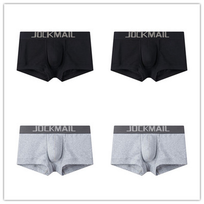JOCKMAIL 4 tk/partii meeste bokserite aluspesu püksid puuvillased seksikad madala vöökohaga mugavad U kumerad ühevärvilised meeste bokserid noorte lühikeste pükste komplekt