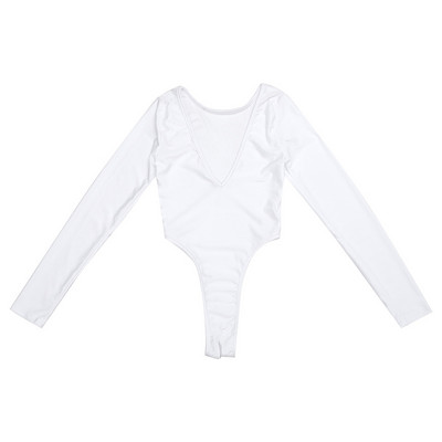 Γυναικεία σέξι μαύρη μακρυμάνικη φόρμα με ψηλό κόψιμο, ολόσωμη ολόσωμη φόρμα, στρινγκ, αμάνικο μακρυμάνικο νυχτικό