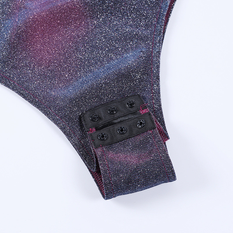 Σέξι Spaghetti λουράκι V λαιμόκοψη Bodycon Φόρμες για Party Club Glitter Αμάνικο One Piece Skinny γυναικεία φόρμα 2021