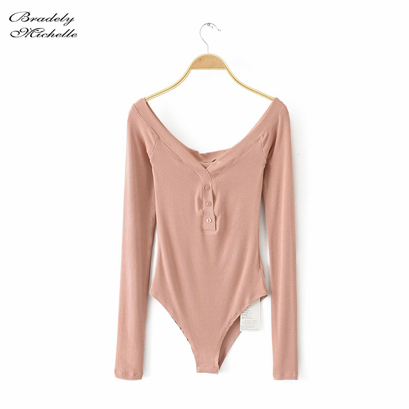 BRADELY MICHELLE ležerni uski pleteni bodi dugih rukava s otvorenim ramenima ženski klub Streetwear kombinezoni za žene gornji dijelovi