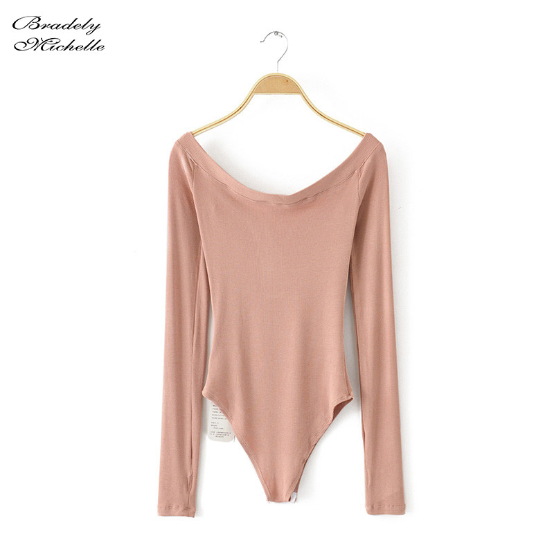 BRADELY MICHELLE ležerni uski pleteni bodi dugih rukava s otvorenim ramenima ženski klub Streetwear kombinezoni za žene gornji dijelovi