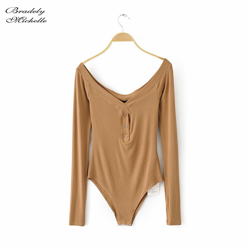 BRADELY MICHELLE ležerni uski pleteni bodi dugih rukava s otvorenim ramenima ženski klub Streetwear kombinezoni za žene gornji dijelovi