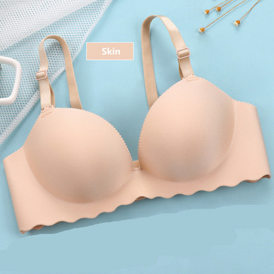 XUANTAOWU Seksi donje rublje Bešavni ženski grudnjak s 1/2 šalice, malo poprsje Jednostavan jednobojni Push Up bežični djevojački grudnjak s podesivim grudnjakom